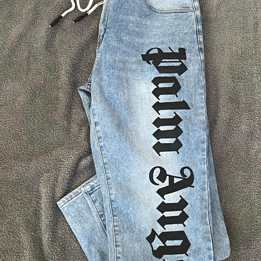 Palm Angels Light Blue Straight Jeans